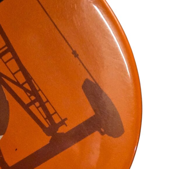 Vintage Hesston Sentry Pumping Units Promotional Pinback Button Orange Pin - Picture 6 of 12